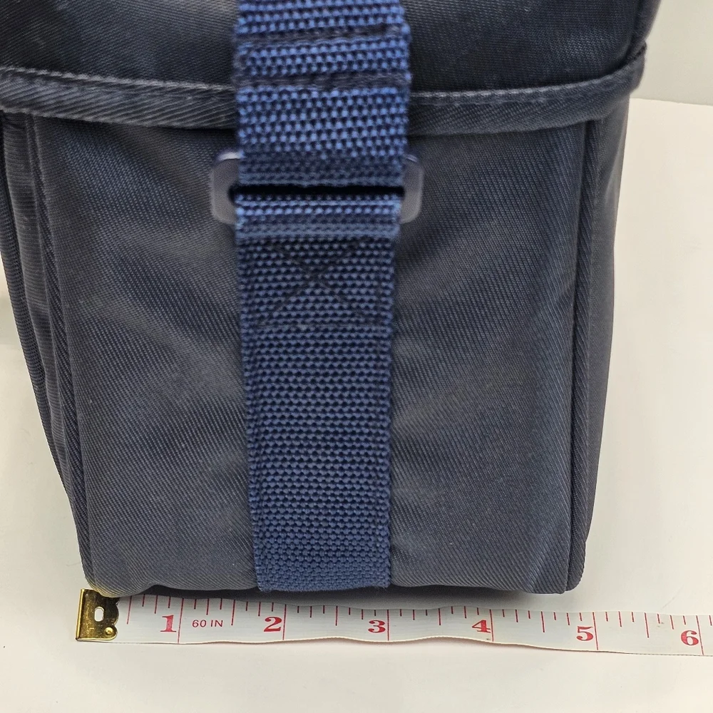 Armsuni Vintage Navy Padded Camera Bag, Divider, Secure Buckle, EUC